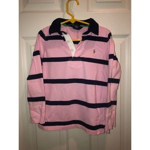 Striped Long Sleeve Polo Shirt